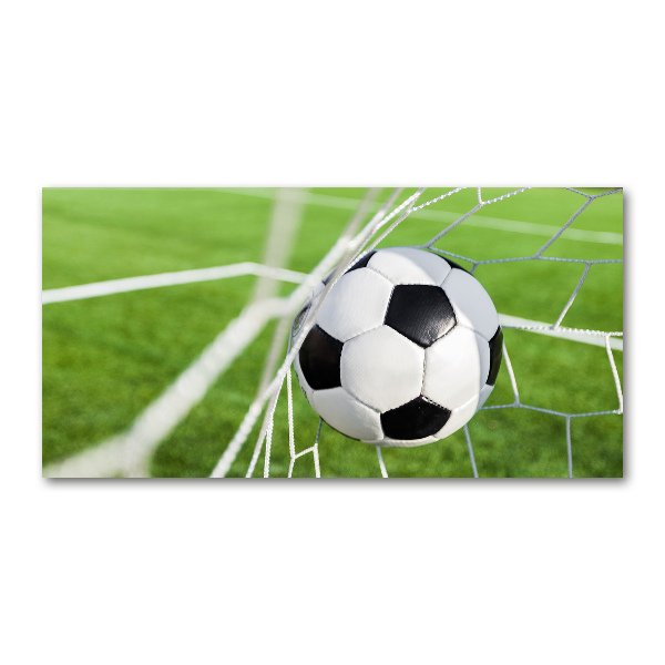 Foto schilderij op glas De bal ligt in het doel.