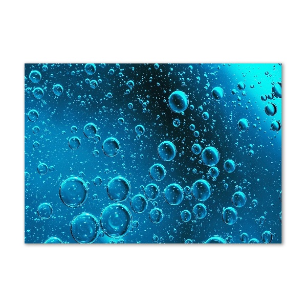 Schilderij glas Bellen onder water