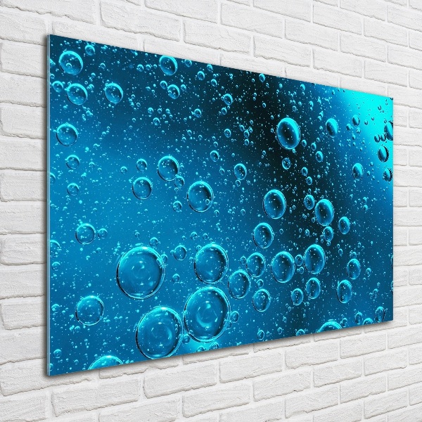 Schilderij glas Bellen onder water
