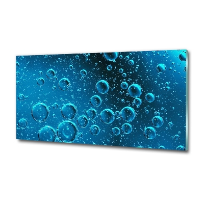 Schilderij glas Bellen onder water