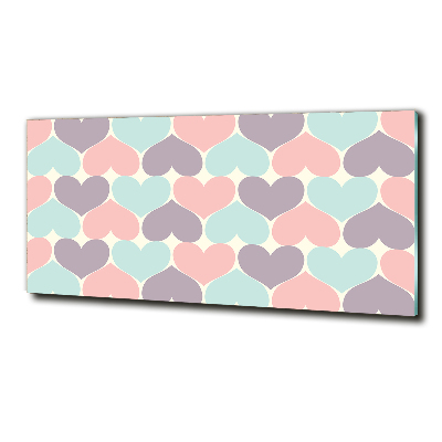 Schilderij glas Kleurrijke harten