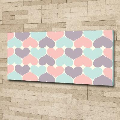 Schilderij glas Kleurrijke harten