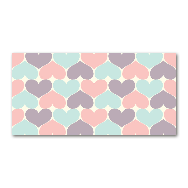 Schilderij glas Kleurrijke harten