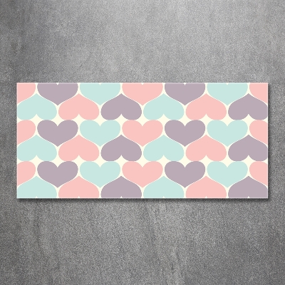 Schilderij glas Kleurrijke harten