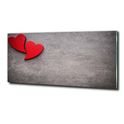 Glazen schilderij Rode harten