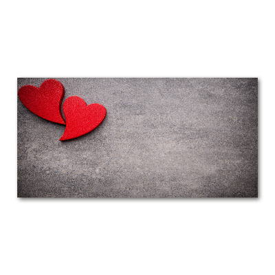 Glazen schilderij Rode harten