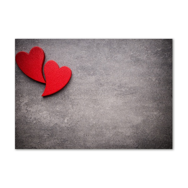 Glazen schilderij Rode harten