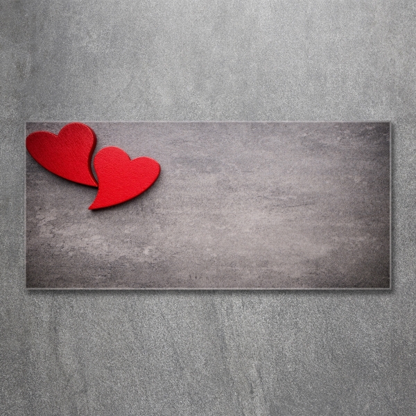 Glazen schilderij Rode harten