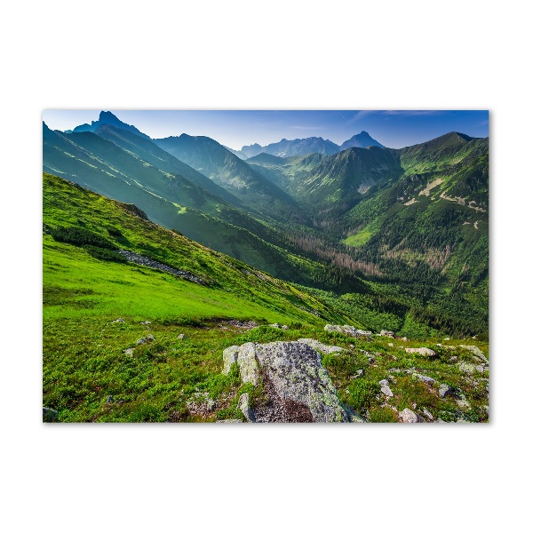Foto schilderij op glas Zonsopgang in de bergen