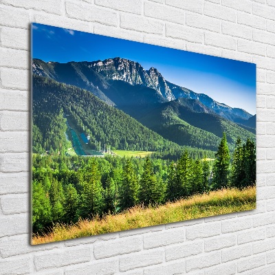 Glazen schilderij Skischans in het Tatragebergte