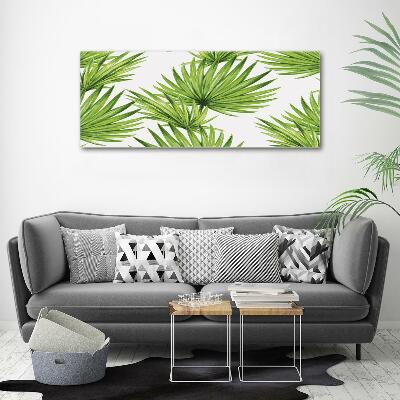 Schilderij glas Tropische bladeren