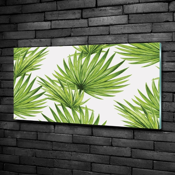 Schilderij glas Tropische bladeren