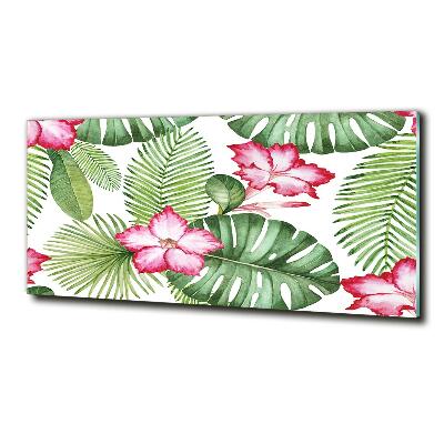 Foto schilderij op glas Tropische bloemen