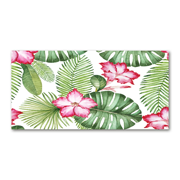Foto schilderij op glas Tropische bloemen