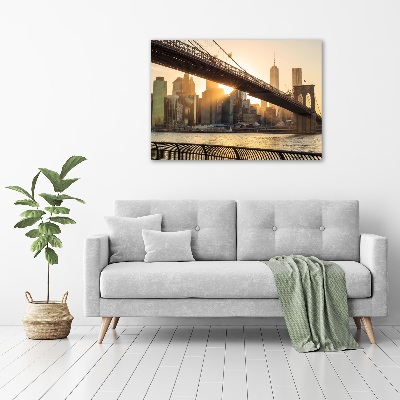Foto schilderij op glas Brooklynbrug