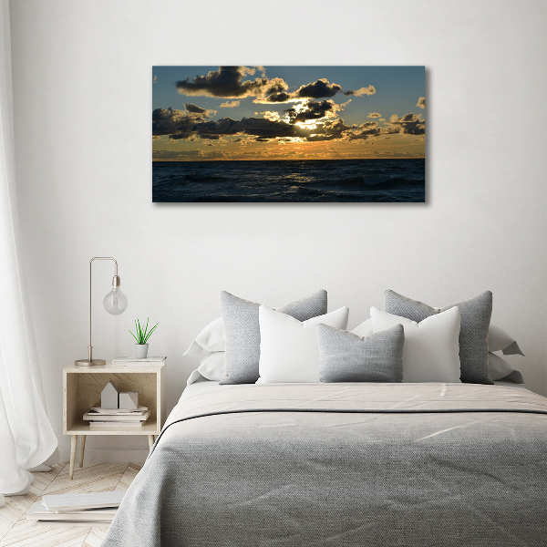 Glazen schilderij Zonsondergang boven de zee