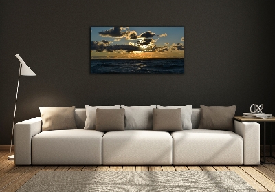 Glazen schilderij Zonsondergang boven de zee