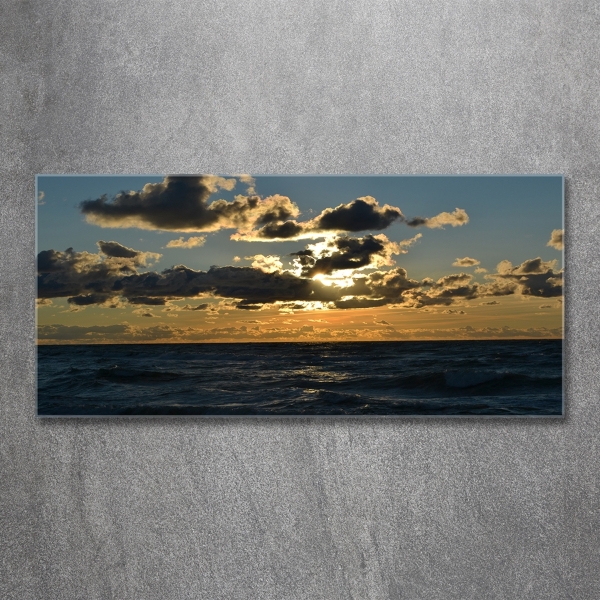 Glazen schilderij Zonsondergang boven de zee