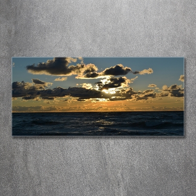Glazen schilderij Zonsondergang boven de zee