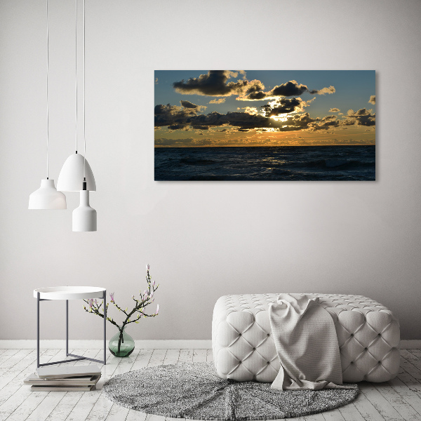 Glazen schilderij Zonsondergang boven de zee