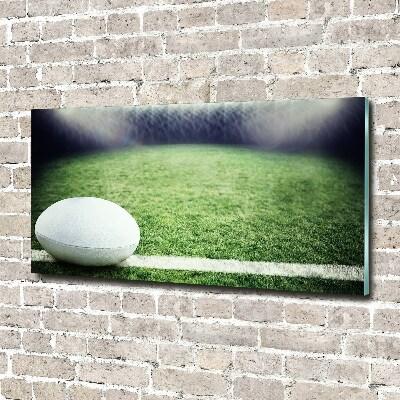 Glazen schilderij Rugbybal