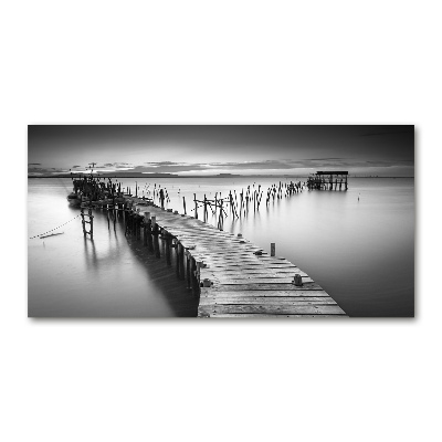 Schilderij op glas Houten steiger