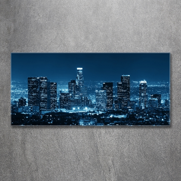 Schilderij op glas Los Angeles 's nachts