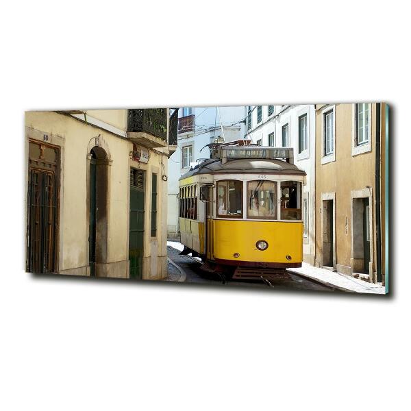 Schilderij glas Tram vanuit Lissabon