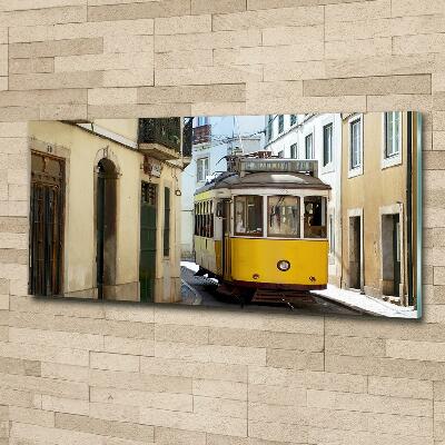 Schilderij glas Tram vanuit Lissabon