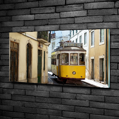 Schilderij glas Tram vanuit Lissabon