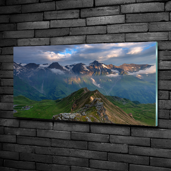 Glazen schilderij Bergtoppen
