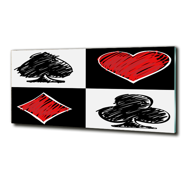 Schilderij glas Kaartkleuren