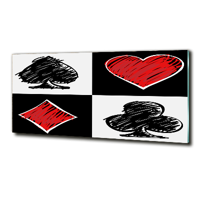 Schilderij glas Kaartkleuren