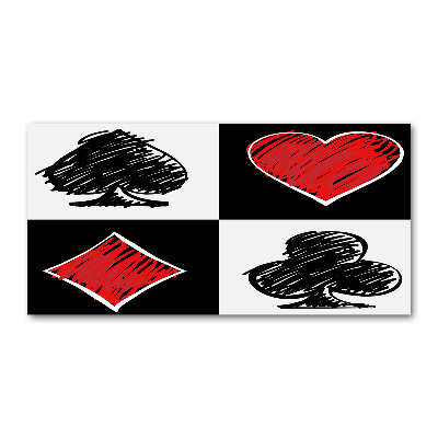 Schilderij glas Kaartkleuren