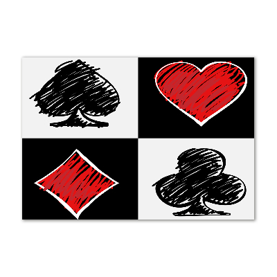 Schilderij glas Kaartkleuren