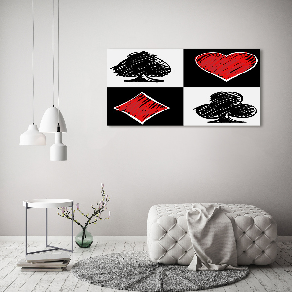 Schilderij glas Kaartkleuren