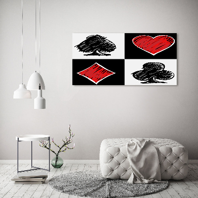 Schilderij glas Kaartkleuren