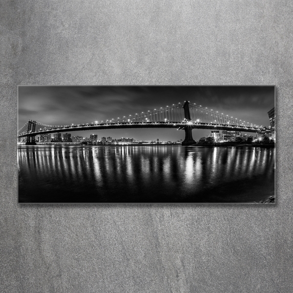 Schilderij glas Manhattan 's nachts