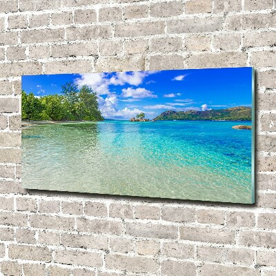 Foto schilderij op glas Strand op de Seychellen