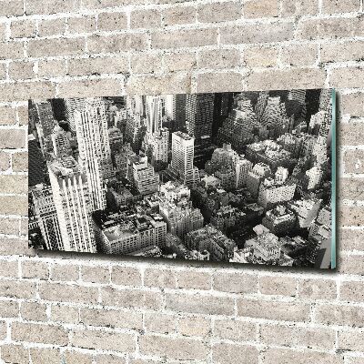 Foto schilderij op glas New York vanuit vogelperspectief
