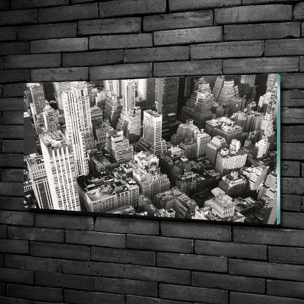Foto schilderij op glas New York vanuit vogelperspectief