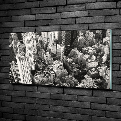 Foto schilderij op glas New York vanuit vogelperspectief