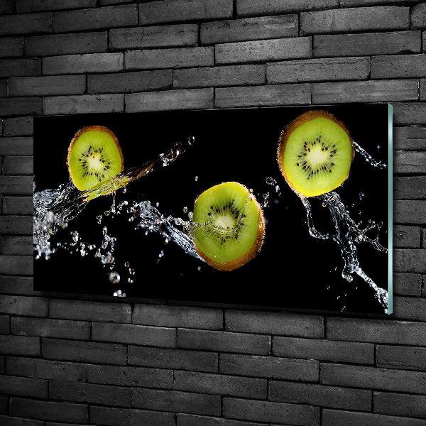 Schilderij op glas Kiwi en water