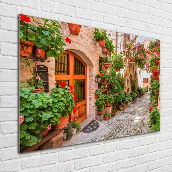 Schilderij glas Een charmante straat