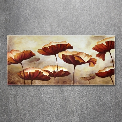 Schilderij glas Klaprozen