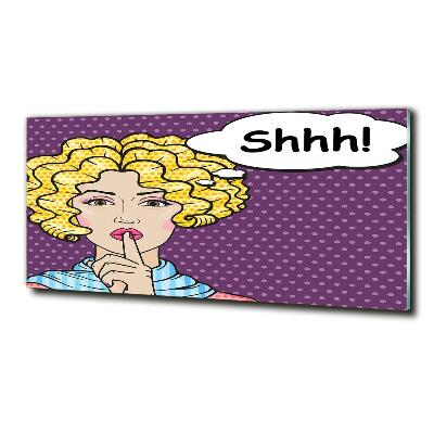 Schilderij glas Stripboekvrouw