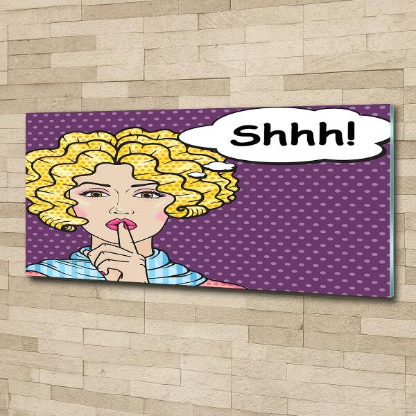 Schilderij glas Stripboekvrouw