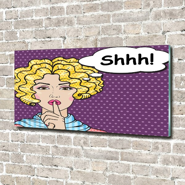 Schilderij glas Stripboekvrouw