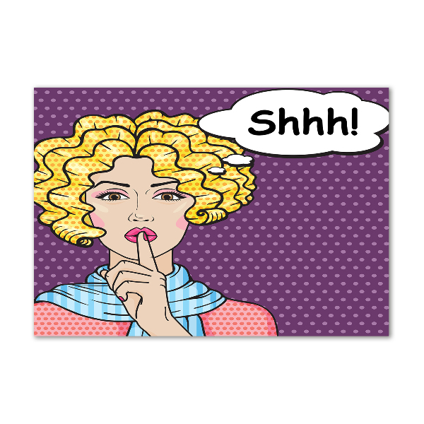 Schilderij glas Stripboekvrouw