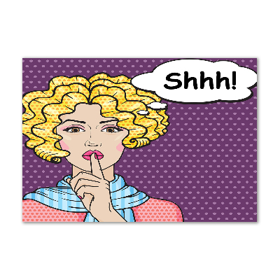 Schilderij glas Stripboekvrouw